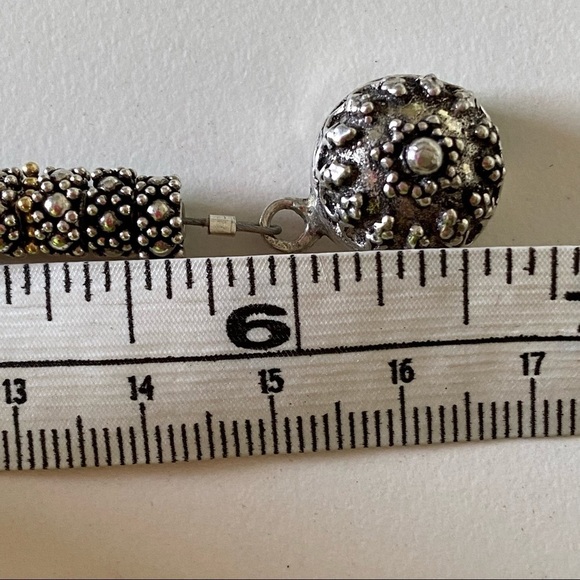 Artisan 925 Sterling Silver 14k yellow gold metal Caviar beaded bracelet NEW - Picture 6 of 10